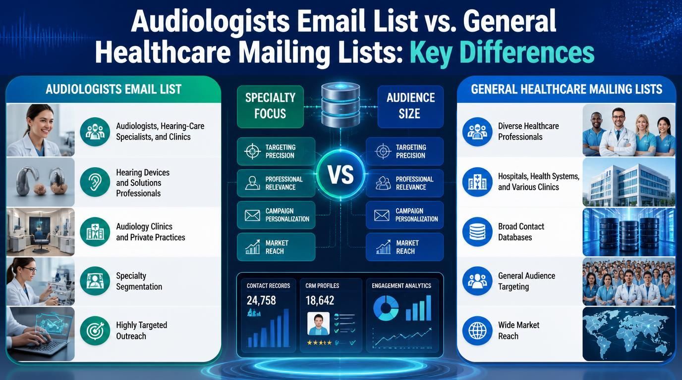 Audiologists Email List vs. General Healthcare Mailing Lists: Key Differences