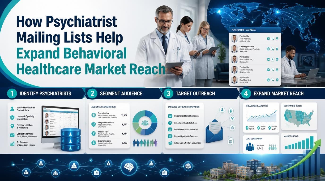 How Psychiatrist Mailing Lists Help Expand Behavioral Healthcare Market Reach
