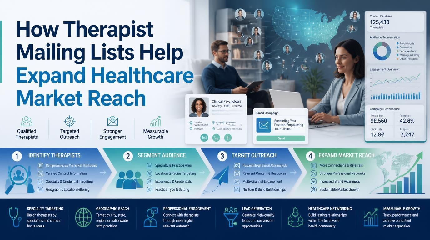 How Therapist Mailing Lists Help Expand Healthcare Market Reach